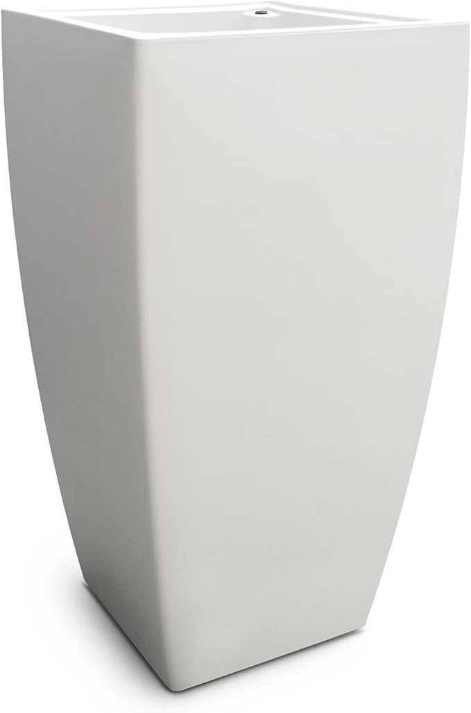 Mayne Kobi 32-Inch Tall Planter – Self-Watering, Weather-Resistant Planter for Flowers – Durable Indoor/Outdoor Design for Patio, Porch, or Entryway