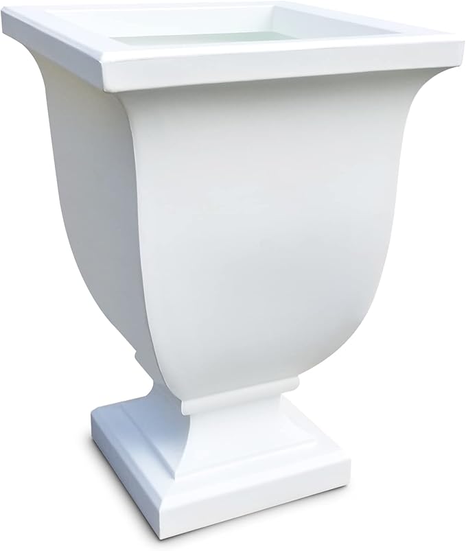 Mayne Augusta 26-Inch Tall Planter – Self-Watering, Weather-Resistant Planter for Flowers – Durable Indoor/Outdoor Design for Patio, Porch, or Entryway
