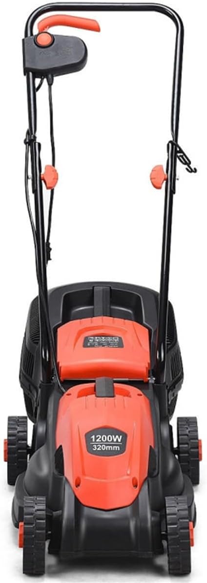 13-Inch Electric Lawn Mower 8 Gal Grass Collection Box 3 Adjustable Cutting Heights Lightweight 15.5LBS Push Mower for Garden (Red) - Image 9