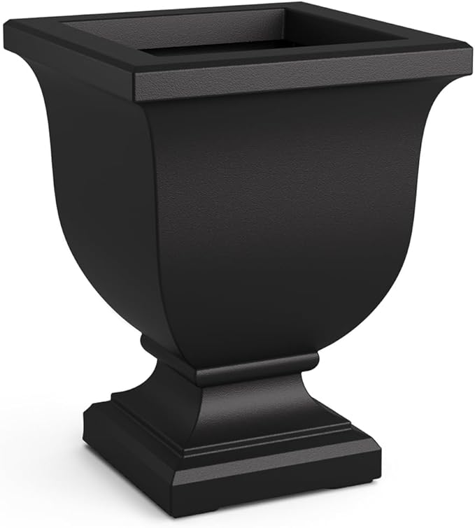 Mayne Inc. Augusta 20in Tall Planter - Black - 15in L x 15in W x 20in H - with Built-in Water Reservoir (5893-B)