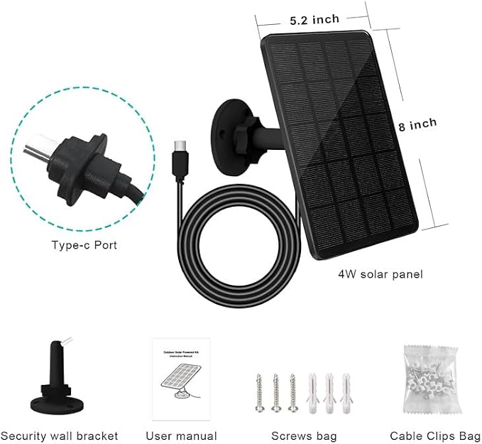 Solar Panel for Blink Camera Outdoor, Solar Panel 4W Compatible with Blink Outdoor 4 (4th Gen) Camera, Solar Charger for Blink Camera with 13.12Ft Outdoor Power Cable, 360° Adjustable Mount, 4 Pack - Image 7