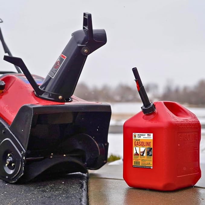 Midwest Can Company 5610 5 Gallon Gas Can Fuel Container Jugs w/Spout (2 Pack) - Image 9