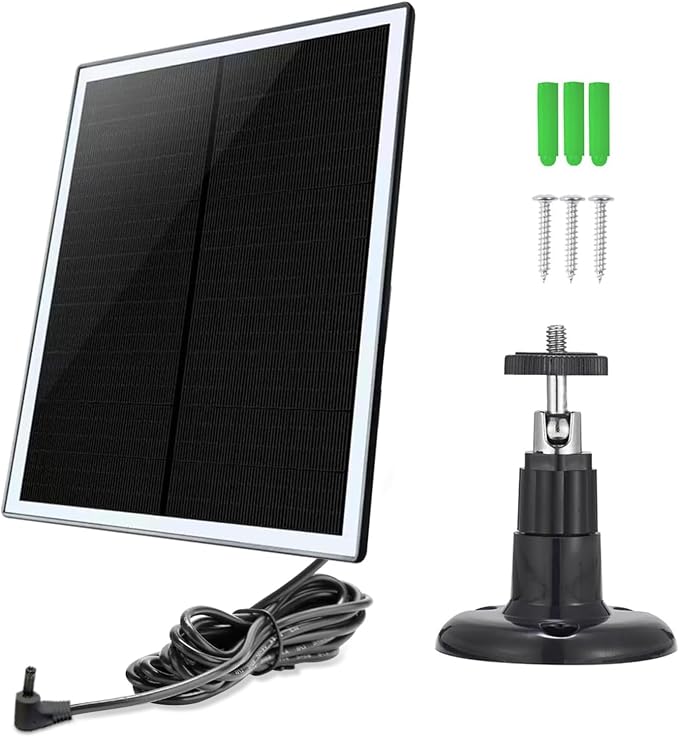 Ri ng Camera Solar Panel, Compatible with Ring Stick Up Cam Battery, Ring Spotlight Cam Battery, Not for Spotlight Plus/Pro, Waterproof, 6W Fast Charging, DC3.5mm Plug (Black) - Image 6