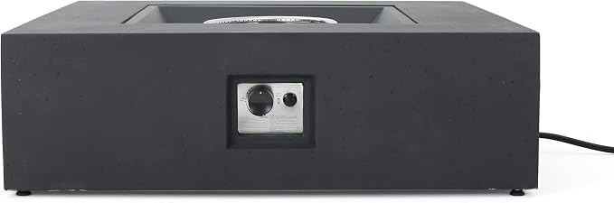 Christopher Knight Home Aidan Outdoor 50,000 BTU Square Fire Pit (No Tank Holder) - Lightweight Concrete - Dark Gray - Image 9