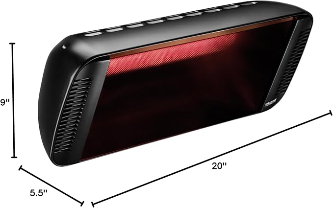 Professional Electric Infrared Outdoor Patio Heater, Wall Mounted, Comes with 6' 120V Plug-in Cord, Water Resistant for Residential and Commercial Use