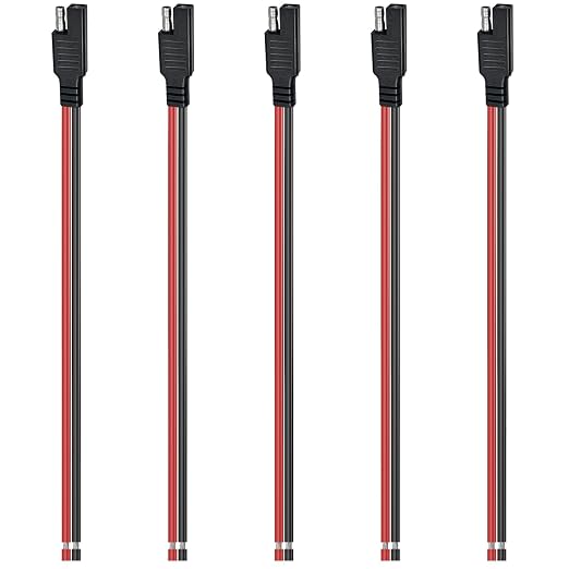 Oyviny 5PCS SAE Connector 12AWG 1 Feet SAE Extension Cable for Solar Panel Motorcycles Cars Charger Trolling Motor 2 Pin Single Plug Quick Connector Disconnect Connector - Image 9