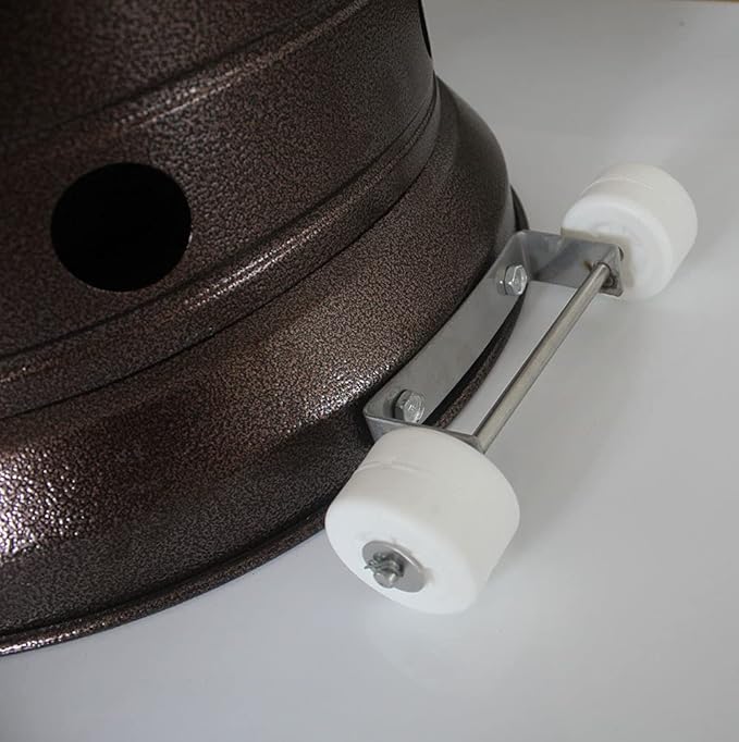 Patio Heater Wheels Replacement-Stainless Steel Tall Heater Wheel Set,One Size Fits Most Propane Gas Patio Heaters,Easy to Move& Install-Universal Movable Wheel (White Wheels+ Stainless Steel Bracket)