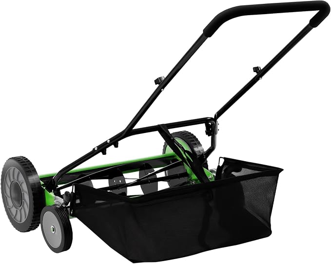 20 Inch Push Reel Lawn Mower with Grass Catcher, 5-Blade Manual Hand Push Lawn Mower for Garden & Yard, Adjustable Cutting Height for Villa and Park Lawn Care - Image 9
