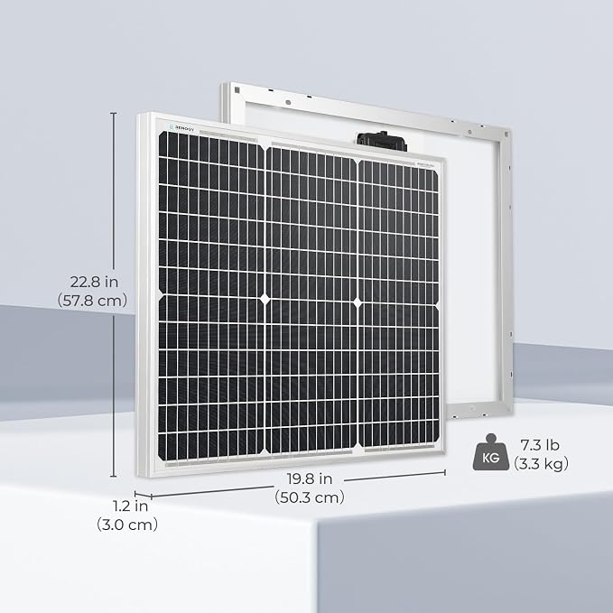Renogy Solar Panel 50 Watt 12 Volt, High-Efficiency 50W Solar Panel Monocrystalline PV Module Power Charger for RV Marine Rooftop Farm Battery and Other Off-Grid Applications - Image 8