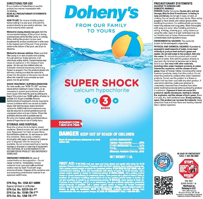 Doheny's Super Pool Shock 12 x 1 Lb Bags - Image 9