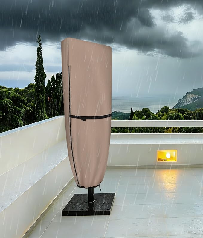 ULTCOVER Patio Parasol 600D Waterproof Outdoor Market Extra Large Umbrella Cover - Fits Double-Sided Umbrella 13-15 Feet - Image 8
