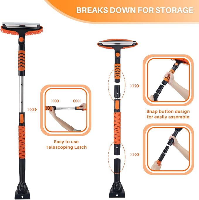 KeFanta Snow Removal Brush and Ice Scrapers for Car Windshield, 3 in 1 Heavy Duty 42'' Extendable Broom for SUV and Truck Window, Automotive Winter Accessories - Image 7