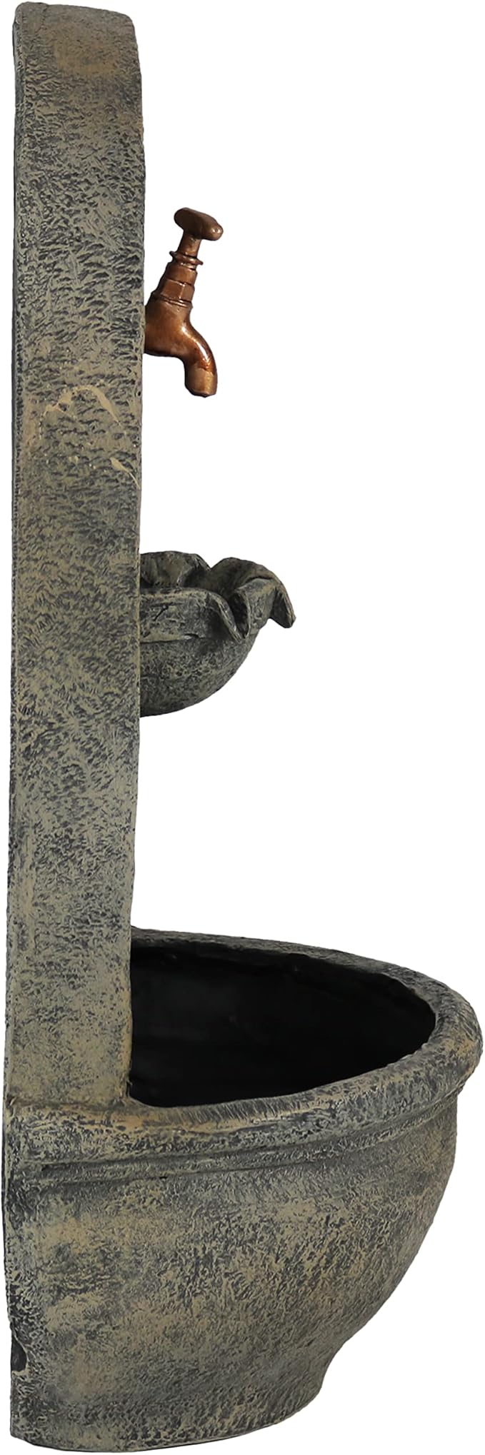 Sunnydaze 26" Outdoor Wall Water Fountain with Pump and Panel - French Limestone - Messina - Solar-Powered