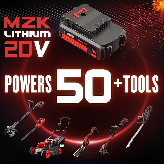 MZK 20V Cordless Tiller Cultivator with Steel Tines,8-inch Wide Battery Powered Garden Cultivator, 360RPM Electric Tiller for Lawn/Gardening/Soil Cultivation(2 * 2AH Battery&Charger Included),TC08D01 - Image 7