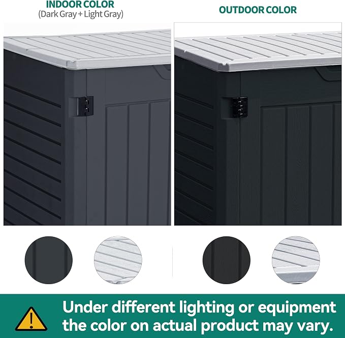 YITAHOME Outdoor Horizontal Storage Sheds w/o Shelf, Weatherproof Resin Tool Shed, Multi-Opening Door for Storage of Bike, Trash Cans, Garden Tools, 35 cu ft, Waterproof, Lockable, Dark Gray - Image 9
