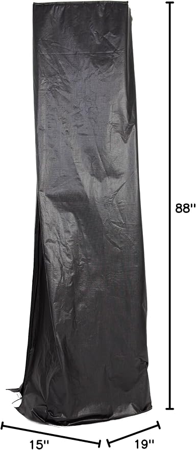 Fire Sense 60949 Vinyl Cover Full Length Outdoor For Patio Heaters With Square Reflectors Heavy Duty 10 Gauge Felt Lined Waterproof Weather Resistant With Zipper - Square Patio Heater