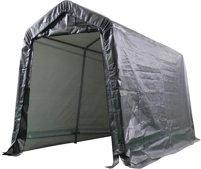 GARTOO 6' x 7' Outdoor Storage Shelter Shed- Heavy Duty Storage Tent with Roll-up Ventilated Windows, Portable Garage Storage shed for Bike, ATV, Motorcycle Shelter, Gray - Image 9