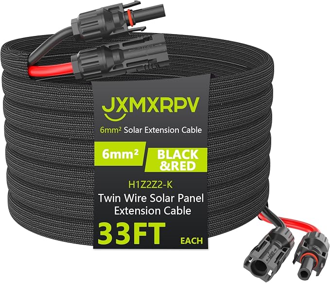 33Ft 10AWG Solar Cable Extension with Protection Cover, Solar Wire with Tool-Free Solar Connectors, IP68 Waterproof PV Cable, Solar Panel Extension Cable 10Gauge for Home Boat RV Solar Panels(33ft) - Image 9