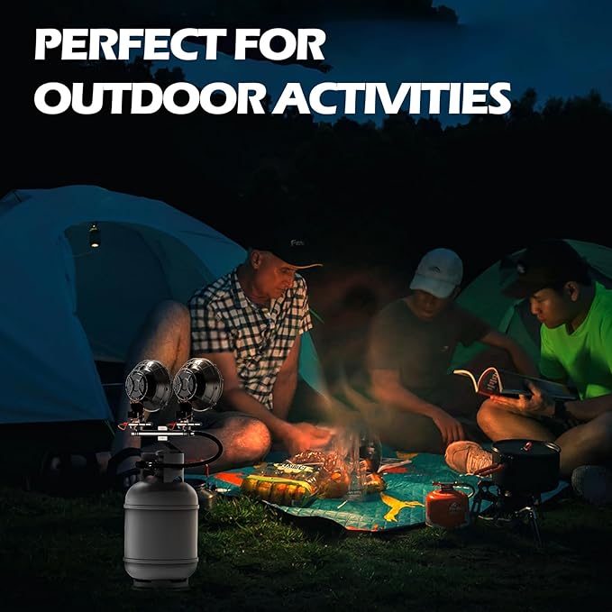 AgiiMan Propane Heater - 32000 BTU Portable Tent Heater, Camping Gas Heaters and Stove, Patio Heaters with Shut-off Valve and Tip-over Switch for Outdoor/Indoor Ice Fishing Hiking (Tanks Not Included)