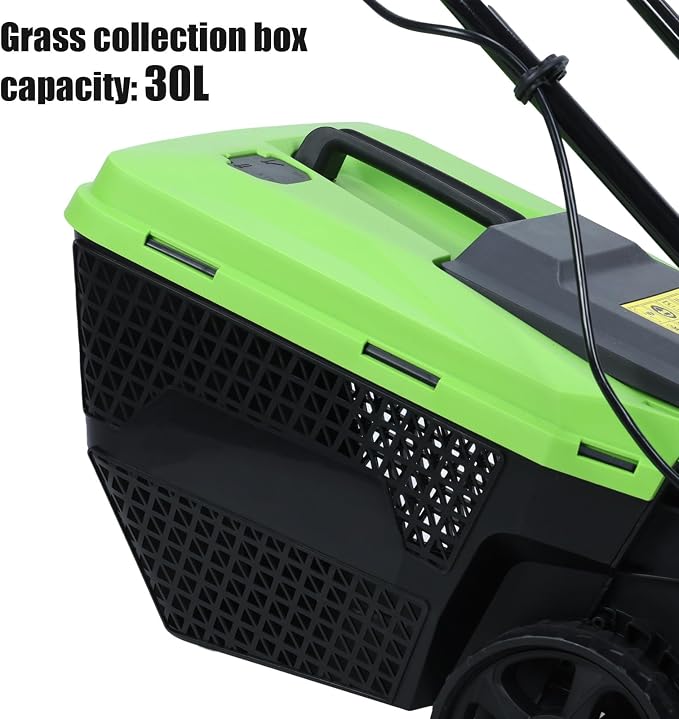 Electric Lawn Mower 1600W Self-Propelled Lawn Mower Cordless Brushless with 30L Grass Tank Brushless Motor Three Adjustable Height 25 45 65mm 3600Rpm US Plug - Image 9