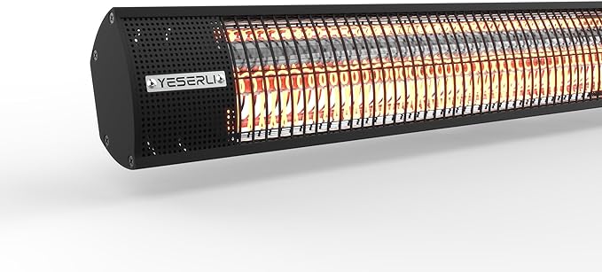YESERLl Electric Patio Heater with Remote Control- 1500w Outdoor Heater Fast Heating with 3 Power Setting, WallMounted Carbon Infrared Heater Quiet - IP55 Waterproof and 24H Timer for Snow Outdoor