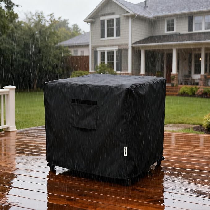Patio Ottoman Cover,25W x 25D x 18H inch,Waterproof Square Patio Small Side Table Cover,Suitable for 3-Piece Outdoor Wicker Patio Bistro Set Side Table - Image 8