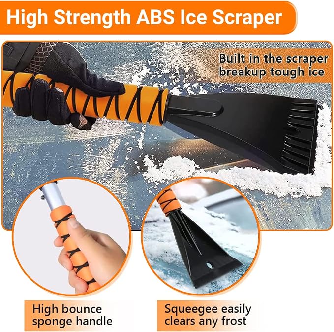 Snow Brush and Ice Scraper for Car Windshield - 27 Inch Detachable Snow Removal Tool with Ergonomic Foam Grip for Cars SUVs and Trucks Winter Car Accessories - Image 8