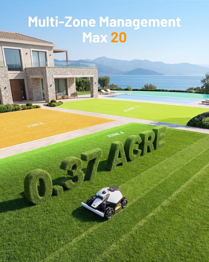 (2026 Upgrade) Mammotion LUBA mini 2 AWD 1500H Robot Lawn Mower with Garage, for 0.37 Acres, 360° LiDAR+Dual-Camera AI Vision, 80% Slope, DropMow, 20 Multi-Zone Management, Cutting Height 2.2"-4.0" - Image 10