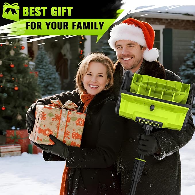 40V Cordless Snow Shovel, 13 Inch 4.0Ah Electric Snow Shovel with Directional Plate, Brushless Cordless Snow Blower for Pathway, Patio, Deck, Driveway, Green - Image 7