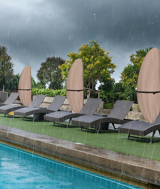 ULTCOVER Patio Parasol 600D Waterproof Outdoor Offset Banana Style Umbrella Cover - Fits Cantilever Offset Umbrella 12-14 Feet - Image 8