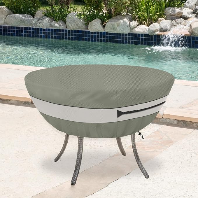 Round Patio Table Cover,Suitable for 42 Inch Diameter Patio Round Table,Waterproof Heavy Duty Round Outdoor Coffee Table Cover Grey Green - Image 7