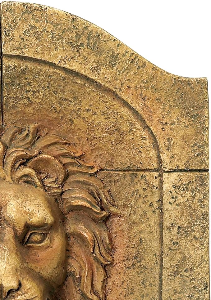 Royal Lion Head 29 1/2" High Large Italian Indoor Outdoor Decor Faux Stone Wall Fountain with Light LED Statue Waterfall Tiered Water Feature for Outside Garden Patio Yard Backyard - John Timberland