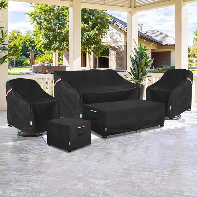 Outdoor Coffee Table Cover Waterproof, Heavy Duty Patio Rectangular Side Table Covers, 36W x 24D x 16H Inches Outdoor Tables Cover (Black) - Image 8