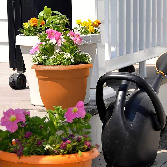 Bloem Fiskars 12 Inch Ariana Planter with Self-Watering Grid, Color Clay