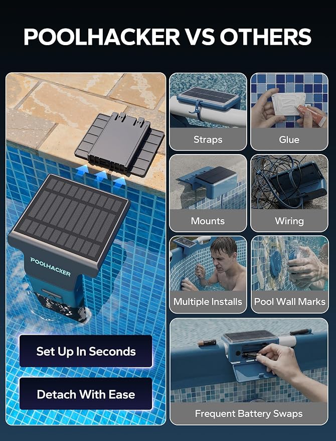 Solar Pool Lights for Inground & Above Ground Pool, 10-Color 4-Mode LED Pool Lights, Underwater Swimming Pool Lights with Timer, Submersible Pool Lights with Remote, Waterproof Design (Black, 1 Pack) - Image 9