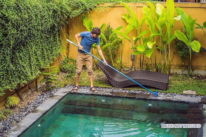 POOLWHALE Professional 12 Feet Blue Anodized Aluminum Telescopic Swimming Pool Pole,Adjustable 3 Piece Expandable Step-Up,for Skimmer Nets, Vacuum Heads and Brushes, Strong Grip & Lock - Image 8