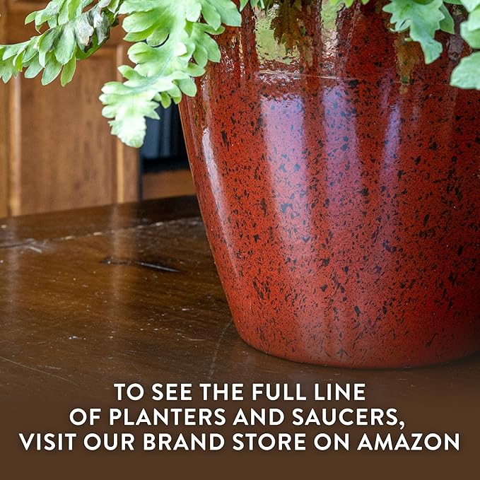 Classic Home and Garden Vogue Planter Pots w/Pottery Quality Finish - Modern Indoor & Outdoor Flower Pots - UV-Resistant Porch Planters - Decorative Pot for Flowers & Herbs (8?€? Burnished Rust)