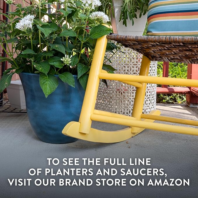 Classic Home and Garden Honeysuckle Resin Planters - Lightweight Indoor & Outdoor Plant Pots - UV-Resistant Plastic Flower Pots - Pot Planters for Flowers & Herbs (13" Orange Ember)