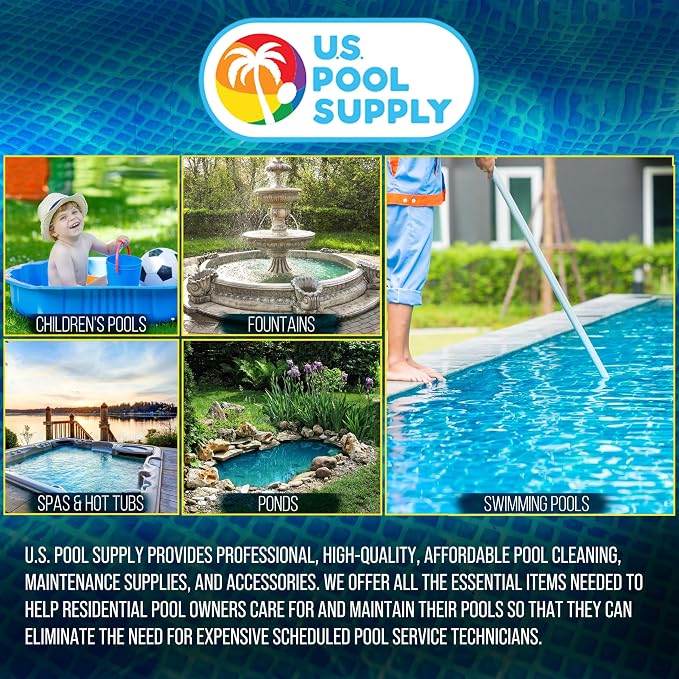 U.S. Pool Supply Pool Skimmer - Above Ground Pool Skimmer, Floating Surface Skimmer, 5 Adapters, Pool Accessories - Clean Dirt Basket, Wall Mount, Attach to Inflatable Collars, Tubular, Metal Frames - Image 8