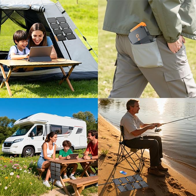 FlexSolar 25W Ultra-Portable Solar Panel Charger with Quick Charge, USB-A & USB-C Ports, Ultra-Lightweight for Outdoor Emergency Power, Backpacking, Hiking, and Camping - Image 7