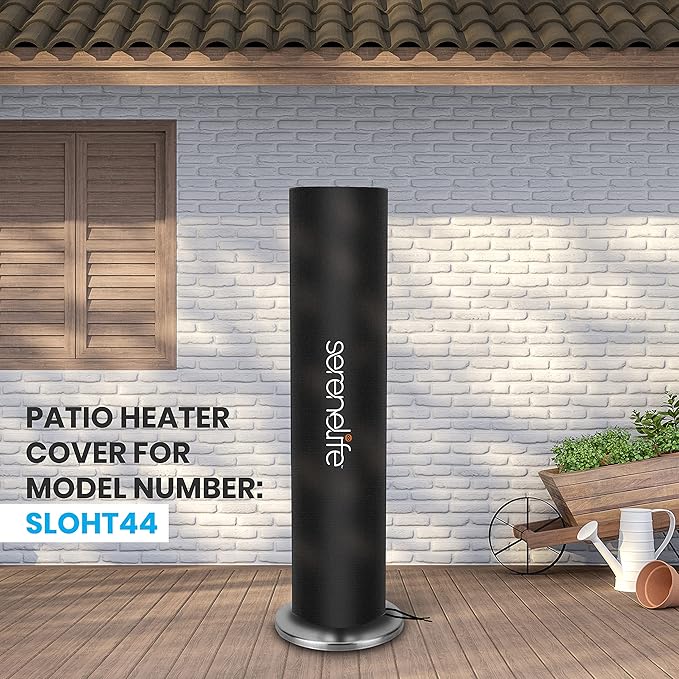 SereneLife Patio Heater Cover for SLOHT44 Infrared Outdoor Electric Space Heater, Heavy Duty Propane Heater Cover, Durable, Tearproof Waterproof Dustproof, Wind/Sunlight/Snow Resistant