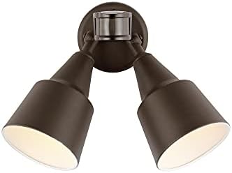 Generation Lighting 8560702PM-71 2 Light Flood Light with Photo and Motion Sensor, Antique Bronze Finish with Antique Bronze MetalShade