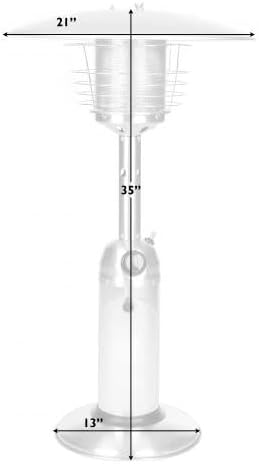 Portable Tabletop Patio Heater, 11000BTU, Propane Outdoor Heater, Variable Control, Anti-tilt Protection, Flameout Protection, Hammered Silver Finish