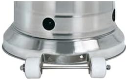 Hiland HLDS01-BST Propane Patio Heater w/Wheels, Table, 48,000 BTU and 33" Aluminum Heat Shield, Tall, Stainless Steel