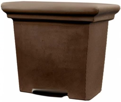 The HC Companies Terrazzo Square Plant Pot w/Drainage - Classic Planters for Outdoor Plants & Indoor Plants - Large UV-Resistant Plastic Pots for Plants (24”, Chocolate, Pack of 1)