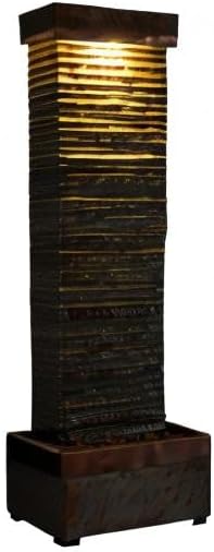 Kenroy Home 51013SLCOP Stave Indoor/Outdoor Floor Fountain with Copper Finish, Rustic Style, 48" Height, 8" Width, 16" Depth