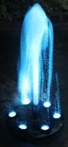 MAGIC POND FLOATING FOUNTAIN PJ2000-6C Includes 1580 GPH Pump, 360 RBG LEDs in Light Ring, Auto Color Change, Nozzles, 33 Foot Power Cords