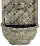 Sunnydaze 26" Outdoor Wall Water Fountain with Pump and Panel - French Limestone - Messina - Solar/Battery-Powered
