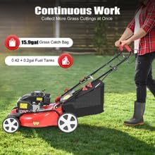 140CC 20in Gas Powered Lawn Mowers, 5HP 4-Stroke Single Cylinder Self-propelled Gas Lawn Mower with 8 Gears, Gas Walk Behind Push Mower for Lawn Mowing Work - Image 4