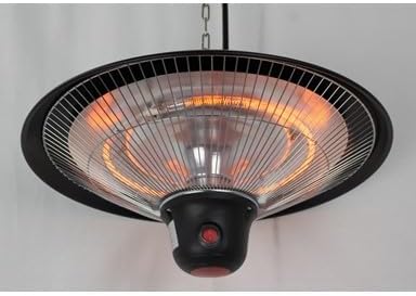 Electric Hanging Patio Heater, Ceiling Mounted, 1500W, 3 Power Settings, Remote Control, Black, Perfect for Garage, Patio, Deck, Gazebo, Backyard